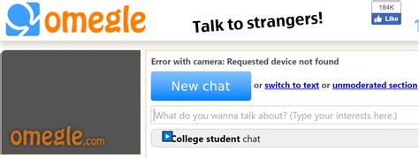 omegle not recognising built in laptop camera (Error with camera ...